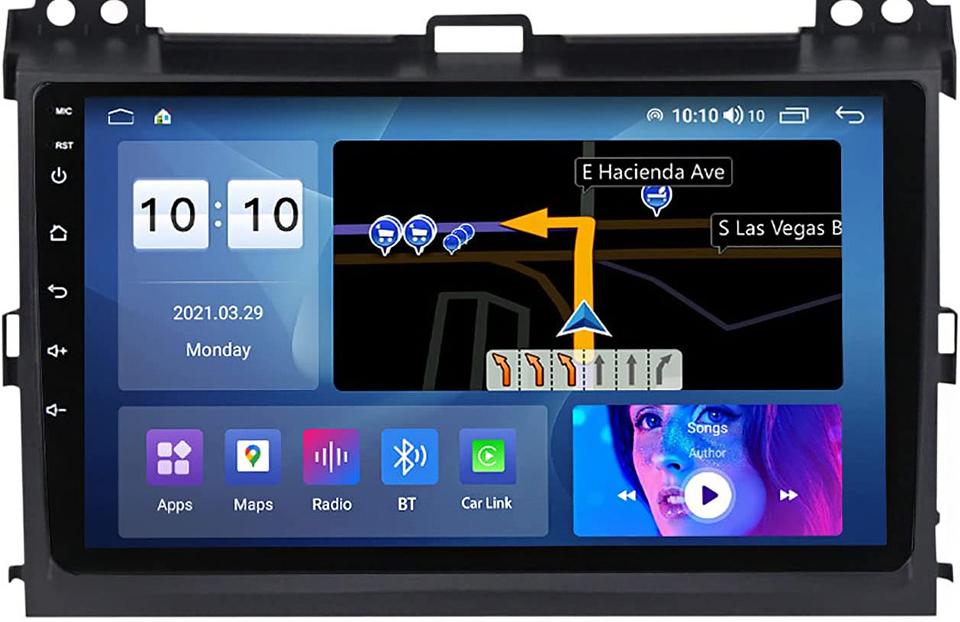 AZOM DNX Multimedia Spiller, TOYOTA Land Cruiser Prado 120 2003 – 2009, 9″ IPS HD, Android 11.0, DAB+, GPS